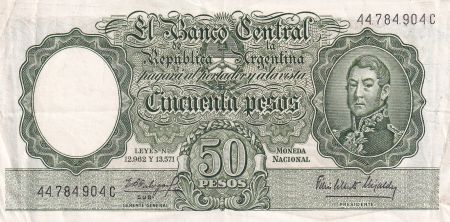 Argentine 50 Pesos - Manuel Belgrano - Paysage - ND (1955-1968) - P.271a