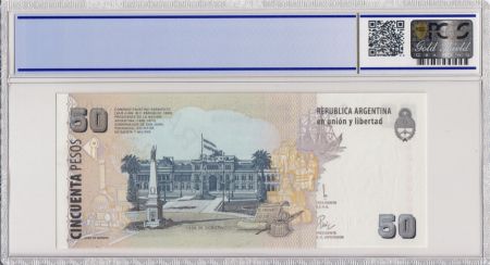 Argentine 50 pesos, M. Faustino Sarmiento  - 1999 - Spécimen - PCGS 65OPQ