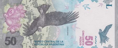 Argentine 50 Pesos Condor -  Montagne - 2020 (format vertical) - Série B - Neuf - P.363