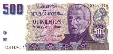 Argentine 500 Peso Argentino Argentino, J. San Martin