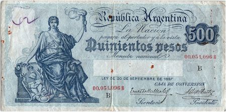 Argentine 500 Pesos, Liberté - 1929 -1930  - TB+ - P.248 b Rare
