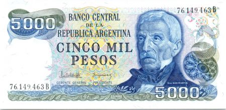 Argentine 5000 Pesos J. San Martin - Mar del Plata - 1977