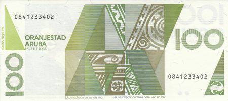 Aruba 100 Florin - Grenouille - Formes géométriques - 1993