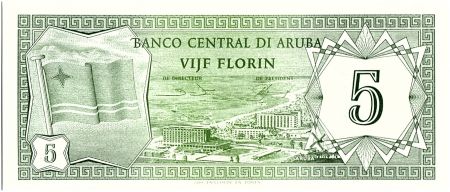 Aruba 5 Florin, Drapeau - Hotels - 1986
