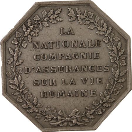 ASSURANCES  LA NATIONALE  JETON ARGENT Poinçon Corne (après 1879)