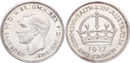 Australie 1 Crown George VI - Argent - 1937