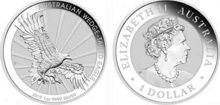 Australie 1 Dollar Elisabeth II - Aigle Once 2019 - Argent