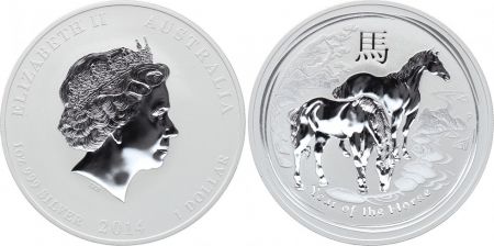 Australie 1 Dollar Elisabeth II - Chevaux Once Argent 2014