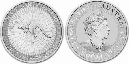 Australie 1 Dollar Elisabeth II - Kangourou Once Argent 2020