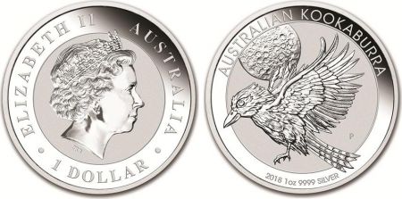 Australie 1 Dollar Elisabeth II - Kookaburra - 1 Once Argent 2018
