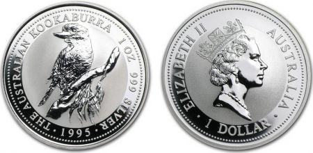 Australie 1 Dollar Elisabeth II - Kookaburra Once Argent 1995
