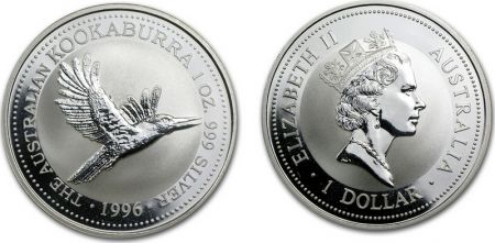 Australie 1 Dollar Elisabeth II - Kookaburra Once Argent 1996
