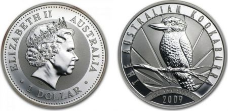 Australie 1 Dollar Elisabeth II - Kookaburra Once Argent 2009