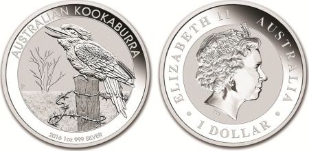 Australie 1 Dollar Elisabeth II - Kookaburra Once Argent 2016