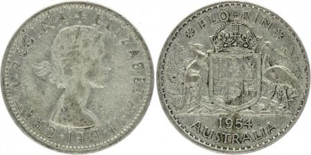 Australie 1 Florin Elizabeth II - Argent - 1954