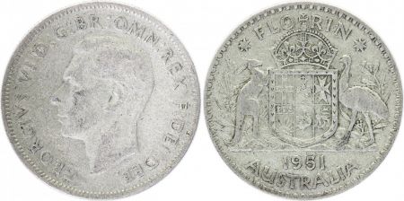 Australie 1 Florin George VI - Argent - 1951
