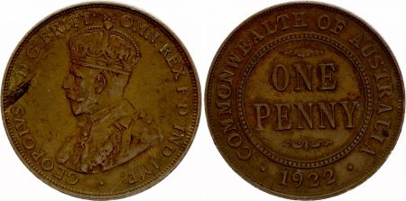 Australie 1 Penny Georges V - 1922