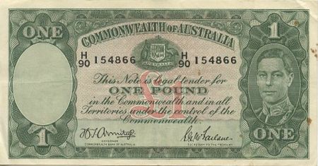 Australie 1 Pound George VI - Travailleurs - 1942