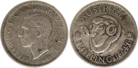 Australie 1 Shilling 1946 -George VI - Argent