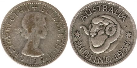 Australie 1 Shilling 1953 - Elisabeth II - Argent
