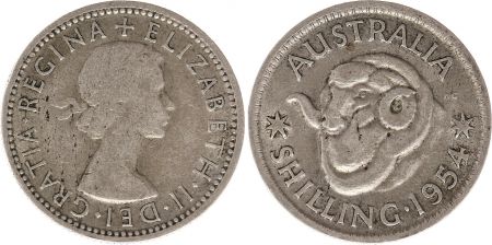 Australie 1 Shilling 1954 - Elizabeth II - Argent