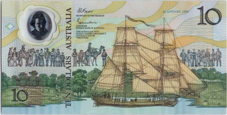 Australie 10 Dollars Voilier du Capt. Cook - Indigène - 1988