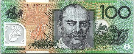 Australie 100 Dollars John Mona - Mellie Melba - 2014 Neuf Polymer