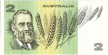 Australie 2 Dollars  - MacArthur, mouton, épis de blé - 1983