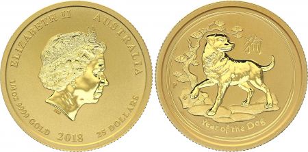 Australie 25 Dollars Elisabeth II - Chien 1/4 Once Or 2018
