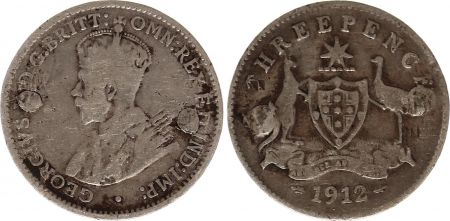 Australie 3 Pence 1912 - George V - Argent