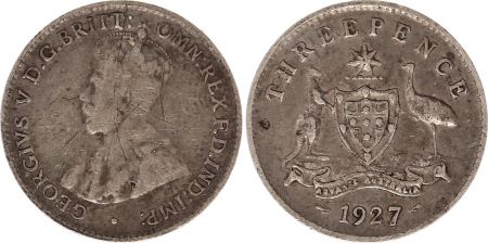 Australie 3 Pence 1927 - George V - Argent