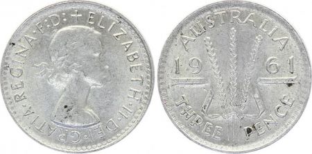 Australie 3 Pence Elizabeth II - 1961