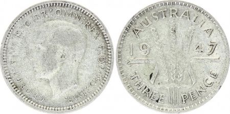 Australie 3 Pence Georges VI - 1947