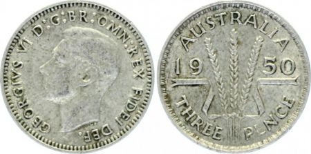 Australie 3 Pence Georges VI - 1950