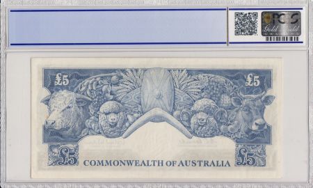 Australie 5 Pounds Sir John Franklin - 1960 -PCGS EF 45