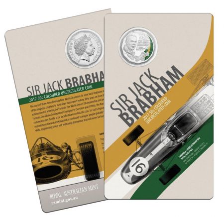 Australie 50 Cents - Jack Brabham - Colorisé - 2017