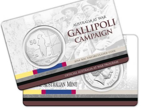Australie 50 Cents Australie en Guerre - Campagne de Gallipoli 2014