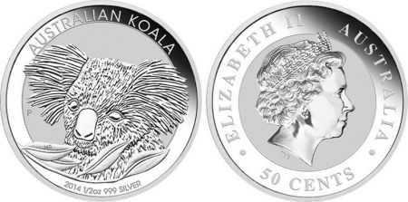 Australie 50 Cents Elisabeth II - Koala 1/2 Once Argent 2014