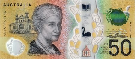 Australie 50 Dollars Edith Cowan - David Unaipon - 2018 Polymer - Neuf