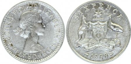 Australie 6 Pence Elizabeth II - 1959