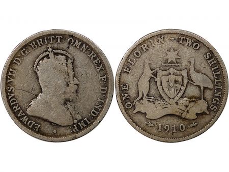 Australie AUSTRALIE  EDOUARD VII - FLORIN ARGENT 1910