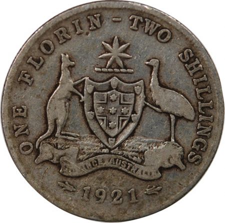 Australie AUSTRALIE, GEORGE V - FLORIN ARGENT 1921