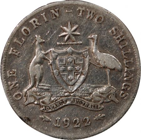 Australie AUSTRALIE, GEORGE V - FLORIN ARGENT 1922