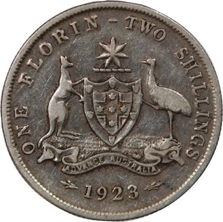 Australie AUSTRALIE, GEORGE V - FLORIN ARGENT 1923