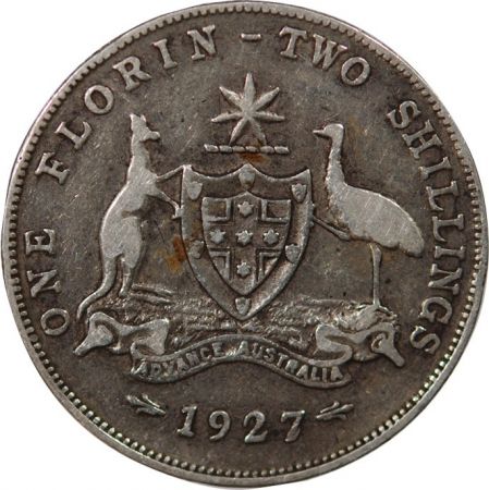 Australie AUSTRALIE, GEORGE V - FLORIN ARGENT 1927