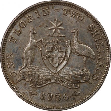 Australie AUSTRALIE, GEORGE V - FLORIN ARGENT 1936