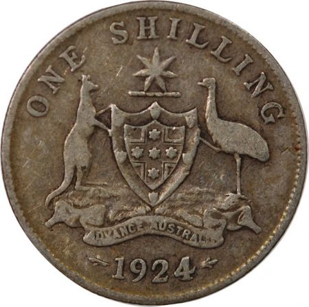 Australie AUSTRALIE, GEORGE V - SHILLING ARGENT 1924 MELBOURNE