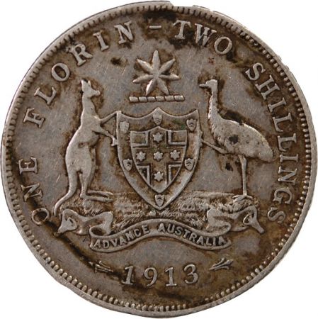 Australie AUSTRALIE  GEORGES VI - FLORIN ARGENT 1913