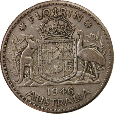 Australie AUSTRALIE  GEORGES VI - FLORIN ARGENT 1946