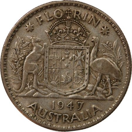 Australie AUSTRALIE, GEORGES VI - FLORIN ARGENT 1947